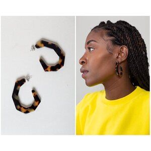 💕RACHEL COMEY💕 Baby Factor Earrings ~ Brown Tortoise NWT
